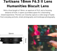 18mm F6.3 Mark II Ultra-Thin APS-C Prime Lens Fit for Nikon Compact Mirrorless Cameras for Nikon Zfc, Z50, Z30