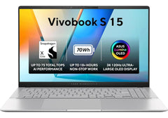 New Laptop ASUS Vivobook S 15 OLED | Snapdragon® X Plus X1P 42 100 Processor , Qualcomm® AI Engine 16GB DDR5X , 15.6 inch 3K OLED 120Hz Very Long Rang Battery