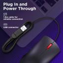 Lenovo 120 Wired Plug & Play USB Mouse, High Resolution 1600 DPI Optical Sensor, 3-Button Design with clickable Scroll Wheel, Ambidextrous, Ergonomic Mouse for Comfortable All-Day Grip