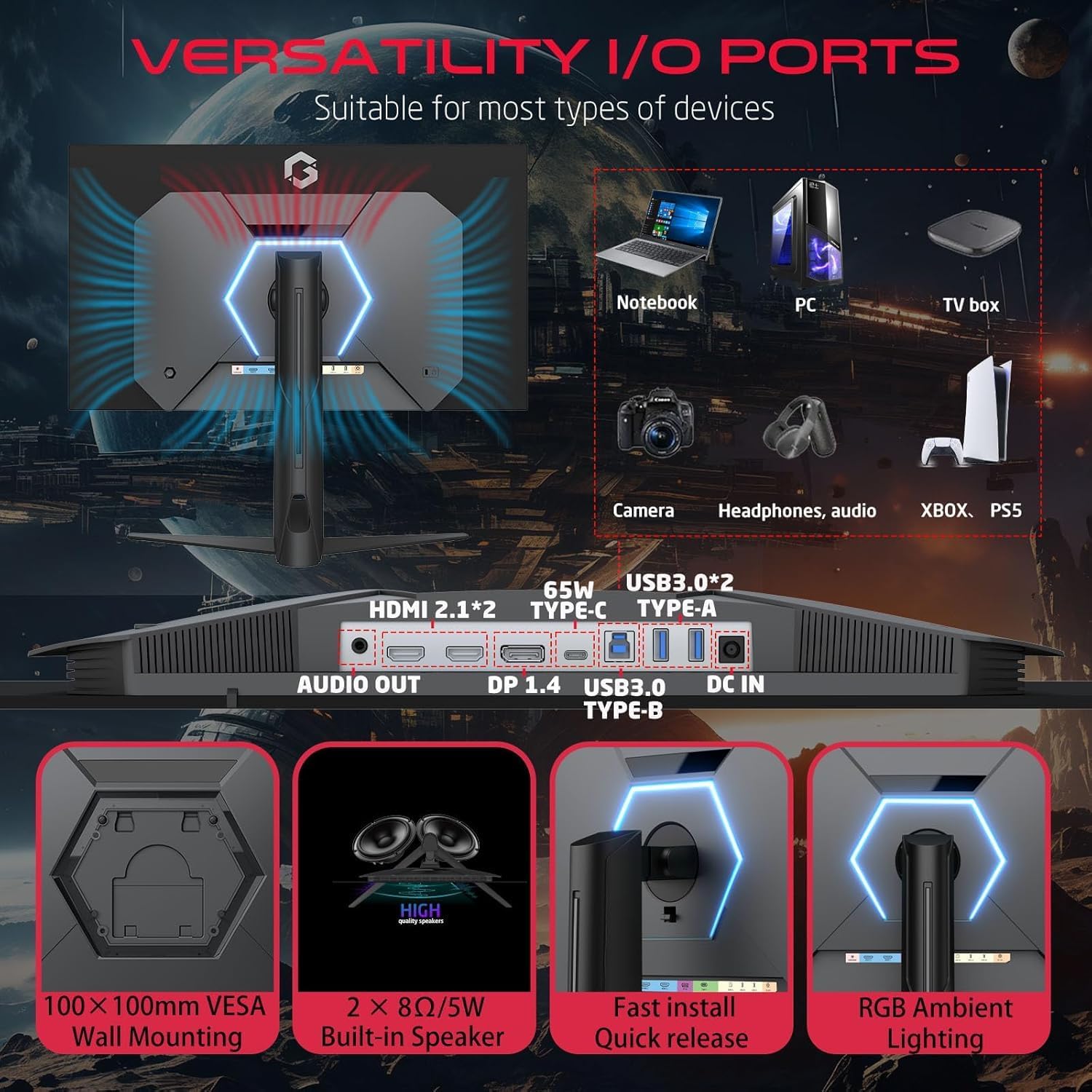 GAMEON 10 - Bit HDMI to HDMI RGB PC case for desktop computer builds and component installation