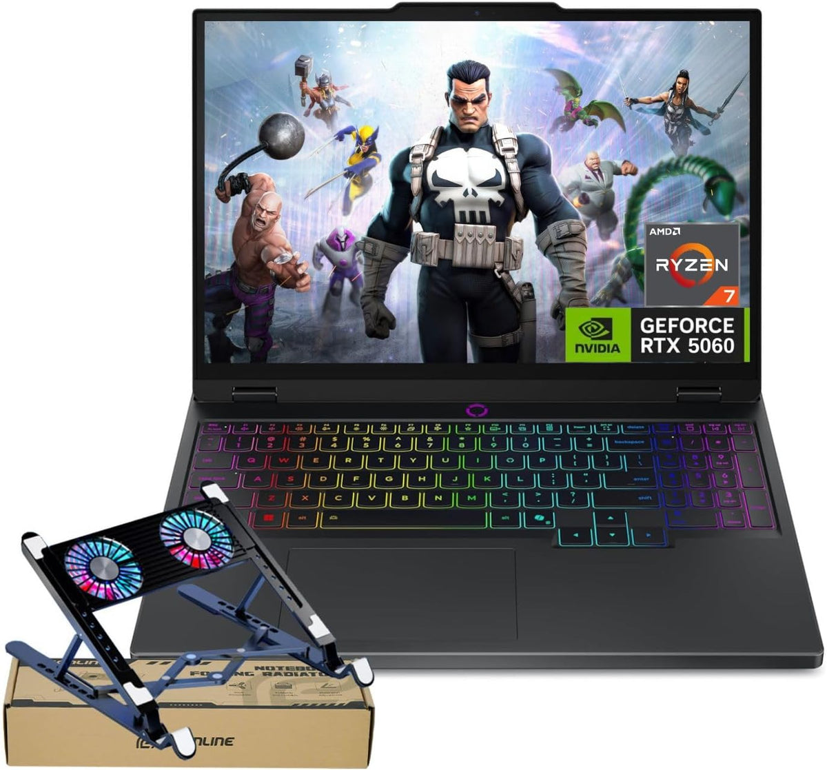Lenovo Legion 5 15AHP10 RTX 5060 Gaming Laptop, 15.1" OLED WQXGA 165Hz 500Nits, AMD Ryzen 7 260, 16GB DDR5 RAM, 1TB SSD, RGB Backlit KB, W11H, Wi-Fi 7, Bundle with PCO Laptop Cooler