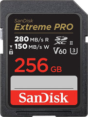 SanDisk 256GB Extreme Pro UII SD Memory card works with Canon EOS R50 V, EOS R5, EOS R6 Mark II Mirrorless Camera (SDSDXEP-256G-GN4IN) Bundle with 1 Everything But Stromboli 3.0 Micro & SD Card Reader