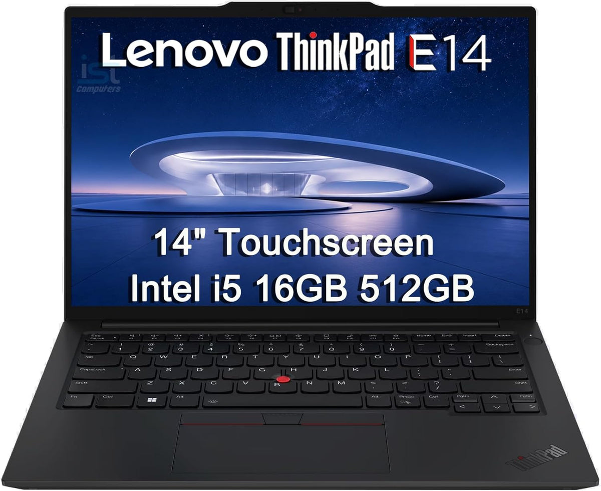 Lenovo ThinkPad E14 Business Touchscreen Laptop (14" FHD+, Intel Core i5-1335U (> i7-1255U), 16GB RAM, 512GB SSD), Fingerprint Reader, 1080p Webcam, Backlit, Thunderbolt 4, Ethernet, Wi-Fi, Win 11 Pro