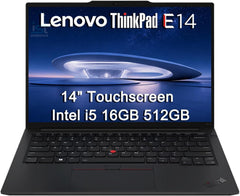 Lenovo ThinkPad E14 Business Touchscreen Laptop (14" FHD+, Intel Core i5-1335U (> i7-1255U), 16GB RAM, 512GB SSD), Fingerprint Reader, 1080p Webcam, Backlit, Thunderbolt 4, Ethernet, Wi-Fi, Win 11 Pro