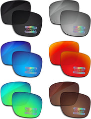 6 Pairs POLARIZED Replacement Lenses for Ray-Ban Meta Wayfarer RW4006 50mm Smart Glasses - Black + Titanium Mirror + Surf Blue Mirror + Fire Red Mirror + Jade Green Mirror + Brown
