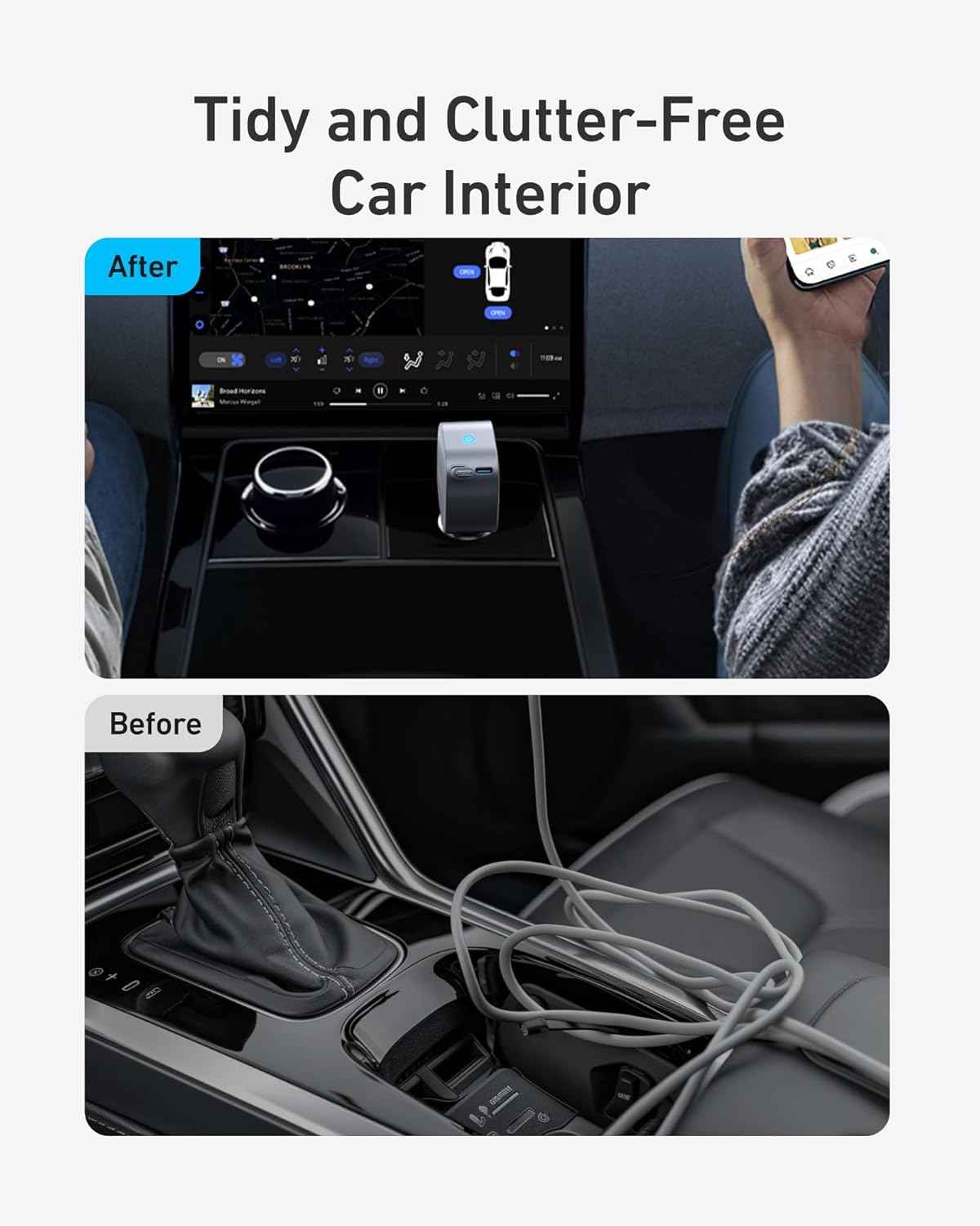 Anker Nano Car Charger (75W, USB-C Port, Built-In Retractable USB-C Cable)
