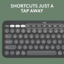 Logitech Pebble Keys 2 K380s Arabic Version, Multi-Device Bluetooth Wireless Keyboard with Customizable Shortcuts, Slim and Portable, Easy-Switch for Windows, macOS, iPadOS, Android, Chrome OS - Tonal Graphite