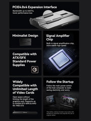 DEG1 External GPU Dock Station, Mini eGPU Enclosure for RTX 4090, AMD RX 7900 XTX, Support ATX/SFX Standard Power Supplies, Oculink Interface Graphics Dock Station