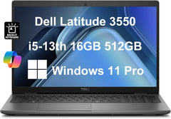 Dell Latitude 3550 3000 Business Laptop (15.6" FHD Anti-Glare, Intel 10-Core i5-1335U (> i7-1355U), 16GB DDR5 RAM, 512GB SSD) Backlit Keyboard, Ethernet, FHD Webcam, Win 11 Pro w/AI Copilot, Grey