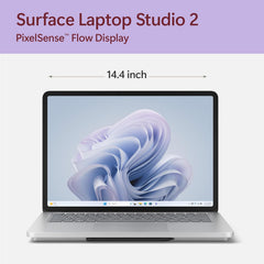 Surface Laptop Studio 2 (2023) - 14.4" Touchscreen - Intel Core i7, 32GB RAM, NVIDIA RTX 2000 Ada, 1TB SSD, Windows 11, Platinum Color Microsoft Copilot
