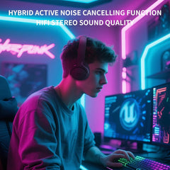Redragon H610 Wireless Gaming Headset for PC, Mac, NS, Phone - BT 5.3 with ANC Noise Cancellation, 40H Battery, Lightweight, Over-Ear Headphones with Built-in Mic,