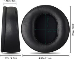 AHG Premium Sheepskin Ear Pads and Cowhide Headband Strap Compatible with Audeze LCD Headsets (Black) | FlexiSoft Foam