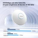 Tenda i27 – AX3000 Wi‑Fi 6 Ceiling Access Point, 3000Mbps Dual‑Band, 160MHz Bandwidth, MU‑MIMO & OFDMA, 254 Clients, 400m² Coverage, WPA3 Security, PoE 802.3at