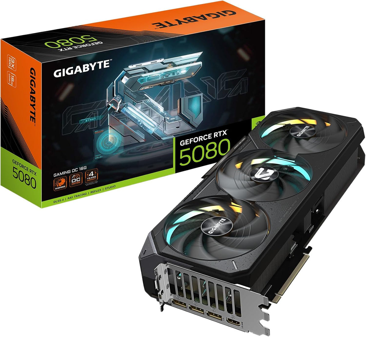 GeForce RTX 5080 Gaming OC 16G Graphics Card, WINDFORCE Cooling System, 16GB 256-bit GDDR7, GV-N5080GAMING OC-16GD Video Card
