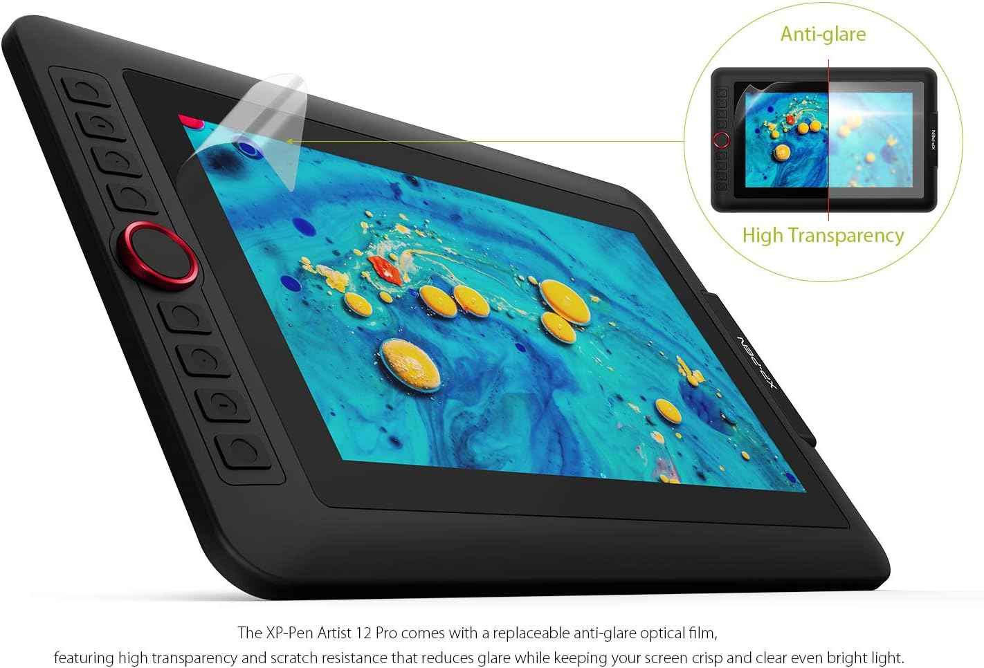 Artist12 Pro 11.6" Drawing Tablet with Screen Pen Display Full-Laminated Graphics Tablet and XPPen 3-in-1 Cable