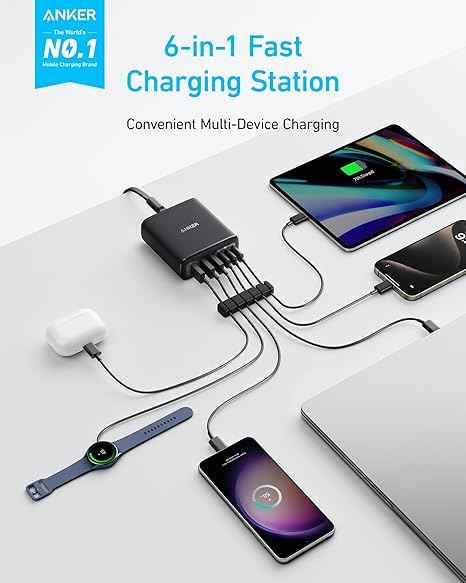 Anker Charger (112W, 6 Ports, GaN) Anker Charger (112W, 6 Ports, GaN)