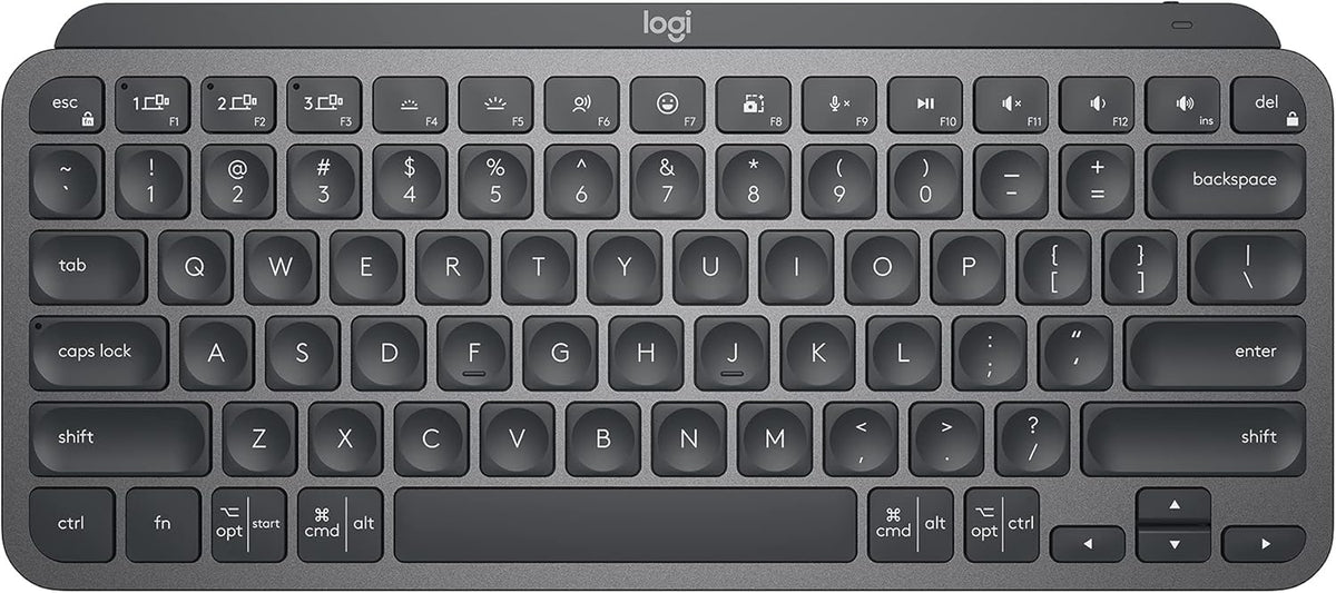 MX Keys Mini Minimalist Wireless Illuminated Keyboard, Compact, Bluetooth, Backlit, USB-C, Compatible with Apple macOS, iOS, Windows, Linux, Android, Metal Build - Graphite