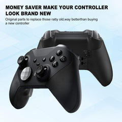 Replacement housing Shell kit for Xbox One Elite Series 2 Controller Replacement Parts Full Shell Case Cover Set Faceplates Middle Frame ABXY LT RT Buttons LB RB Bumper Accessories Tools（Black）