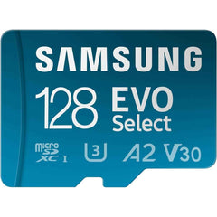 Samsung EVO Select microSD Memory Card + Adapter, 128GB microSDXC, Up-to 160 MB/s, 4K UHD, UHS-I, C10, U3, V30, A2, for Mobile Phone, Smartphones, Nintendo-Switch, and Tablets (MB-ME128SA/AM) | SDCard128,Samsung |
