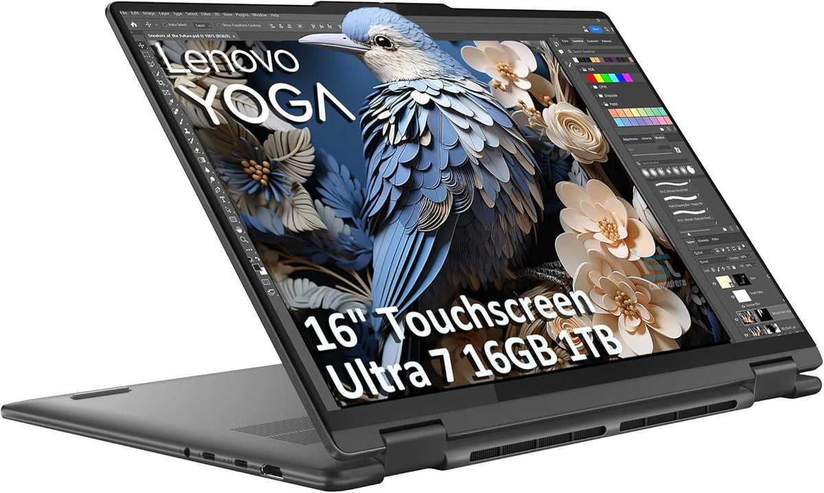 Lenovo Yoga 7i 2-in-1 Business Laptop (16" FHD+ Touchscreen, Intel Ultra 7 155U (Beat i7-1355U), 16GB DDR5 RAM, 1TB SSD), Backlit, Fingerprint, 1080p IR Webcam, 2x Thunderbolt 4, Win 11 Home, AI PC