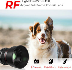 RF 85mm f1.8 Portrait Lens -MF for Canon EOS R6 Mark II/R5 Mark II/R5/R3/R7/R8/R10/RP/R6/R50/R1/R5 C/R50 V/R100/R/Ra - Manual Focus Medium Telephoto Mirrorless Cameras Lenses(RF Mount)