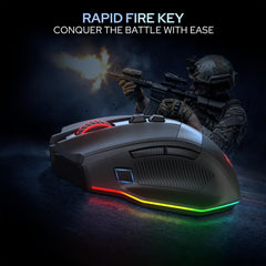 Redragon M923 PRO Wireless RGB Gaming Mouse 24K DPI Remapping Keys | Cable-Free 0 Delay, Smooth Precise Tracking, Custom Macro Keybinds, Vibing Backlight, Ergonomic Grip Body Comfort