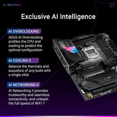 AMD Ryzen 9 9900X CPU Processor with ASUS ROG Strix X870E-E Gaming WiFi X870 ATX Motherboard (18+2+2 Power Stages, WiFi 7, 5X M.2, PCIe 5.0, USB4)