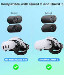 Mocagen Head Strap for Meta Quest 3S/Quest 3/Quest 2 with Battery Pack 15000mAh & Charger Dock, Extra Time 6-8H, Enhance Comfort VR Headset Accessories