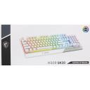 MSI Vigor GK30 RGB Gaming Keyboard, 6-Zone RGB Lighting, Water Repellent & Splash-Proof, Mechanical-Like Plunger Switches, White