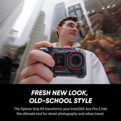 Ace Pro 2 Xplorer Bundle Single Battery- 8K Waterproof Action Camera Co-Engineered with Leica, 1/1.3" Sensor, Dual AI Chip, Leading Low Light, Superior Audio, Flip Screen & AI Editing