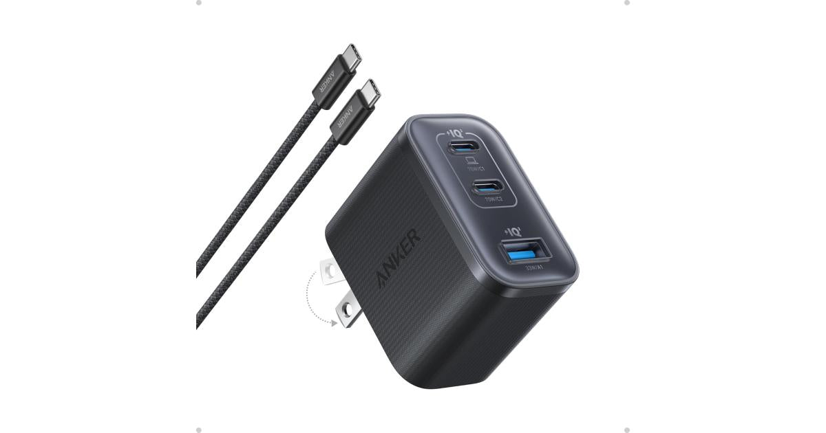 Anker Nano Charger, Ultra-Fast 70W Output 3-Port USB C Charger Block, Fast Charging, Compact and Stylish, for, MacBook, iPad, and More.