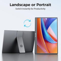 Portable Monitor for Laptop,15.6'' Computer Screen Extender 1080P USB-C HDMI Laptop Display Built-in Stand & Dual Speakers, External HDR Display, Travel Monitor for PC MAC Phone Xbox PS4/5 Switch