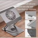 Laptop Stand laptops with 360°Rotating Base and Removable Magnetic Cooling Fan, Dual Pivot Fully Foldable and Adjustable