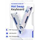 Machenike K500B-B87 75% TKL Mechanical Wired Gaming Keyboard, 87 Keys Compact Hot Swappable Linear Blue Switch with Number Pad, Dynamic RGB Backlit, Anti-Ghosting, Double-Shot PBT Keycaps, White/Blue