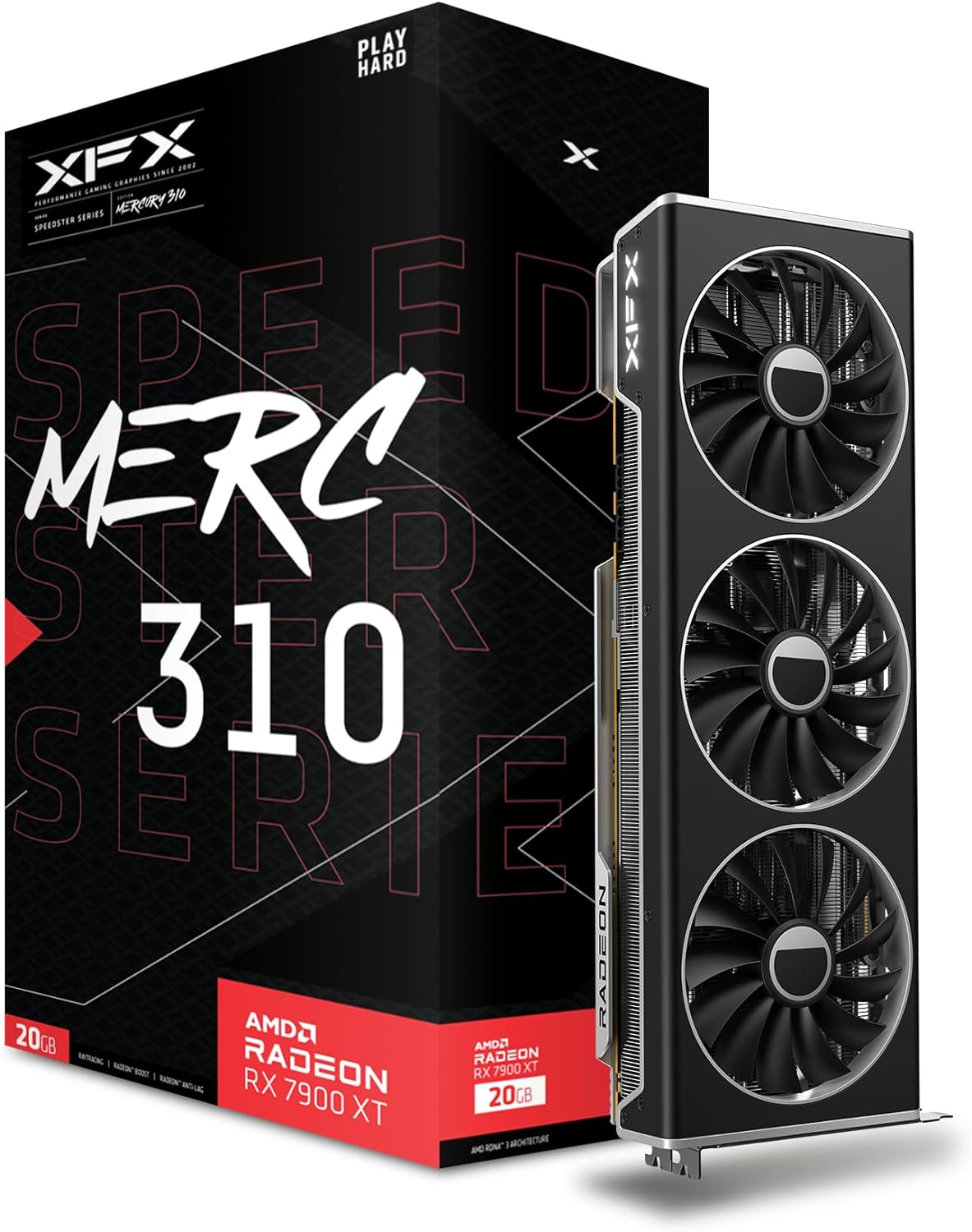 Speedster MERC310 AMD Radeon RX 7900XT Black Gaming Graphics Card with 20GB GDDR6, AMD RDNA 3 RX-79TMERCB9