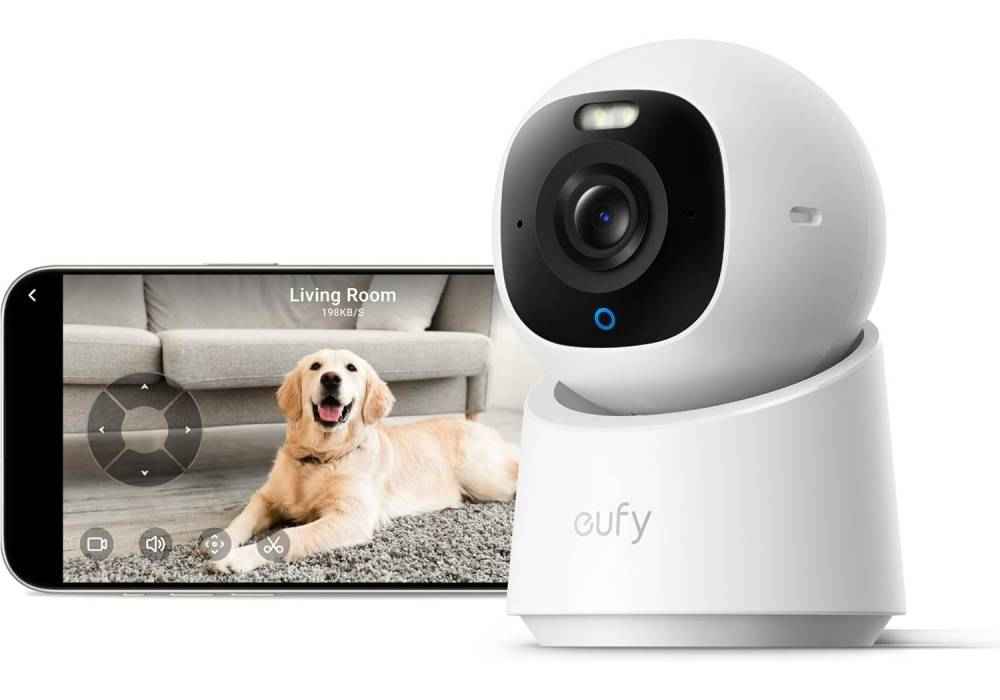 eufy Indoor Cam E30, Latest Generation, 4K UHD Security Camera, Pet/Dog/Baby Camera with Phone app, Color Night Vision, Human/Pet Auto Tracking, 360 Pan-Tilt, Works with Homekit，White - 18 Month Warranty