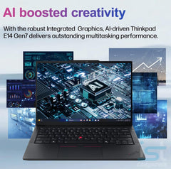 Lenovo ThinkPad E14 Gen 7 Business AI PC Laptop (14" FHD+, AMD Ryzen 7 250 (> Intel Ultra 7 155U), 16GB DDR5 RAM, 512GB SSD), Backlit KB, Fingerprint, 5MP Webcam, Ethernet, Wi-Fi, Win 11 Pro, 2026