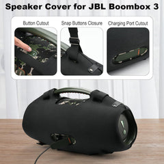 EVA Case for JBL Boombox 3 Speaker, Travel Carring Case with Adjustable Shoulder Strap Hard Protective Replacement Cover Speaker Cover for JBL Boombox 3