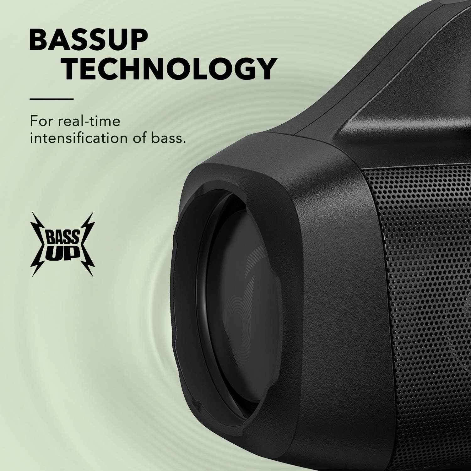 Anker Motion Boom Waterproof Bluetooth Speaker with Titanium Drivers, BassUp Technology, IPX7, 24H Playtime, App, Built-in Handle, Outdoor Speaker for Camping, Pool, Beach, Backyard