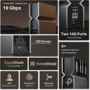 TP-Link Tri-Band BE19000 WiFi 7 Router (Archer BE800) | 12-Stream 19 Gbps | 2×10G + 4×2.5G Ports | LED Screen, 8 High-Performance Antennas | VPN, Easy Mesh, HomeShield, Private IoT, Free Expert Help