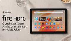 Like-New Amazon Fire HD 10 Tablet (32 GB, Black) Keyboard Case Bundle
