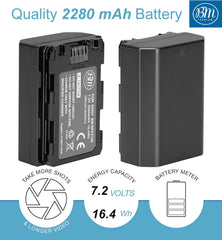 2 NP-FZ100 Batteries and Dual Bay LCD Battery Charger for Sony Alpha 1, ZV-E1, ZV-E10 II, FX3 FX30, a7C, a7S III, a6600, a6700, A7R III a7R IV, a7R V, a7 III, a7 IV, a9, a9 II, a9R Cameras