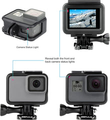 GEPULY Frame Mount Housing Case for GoPro Hero 7 6 5 Black, Hero 7 Silver, Hero 7 White, Hero (2018) Cameras - Includes Quick Release Buckle and Tripod Adapter