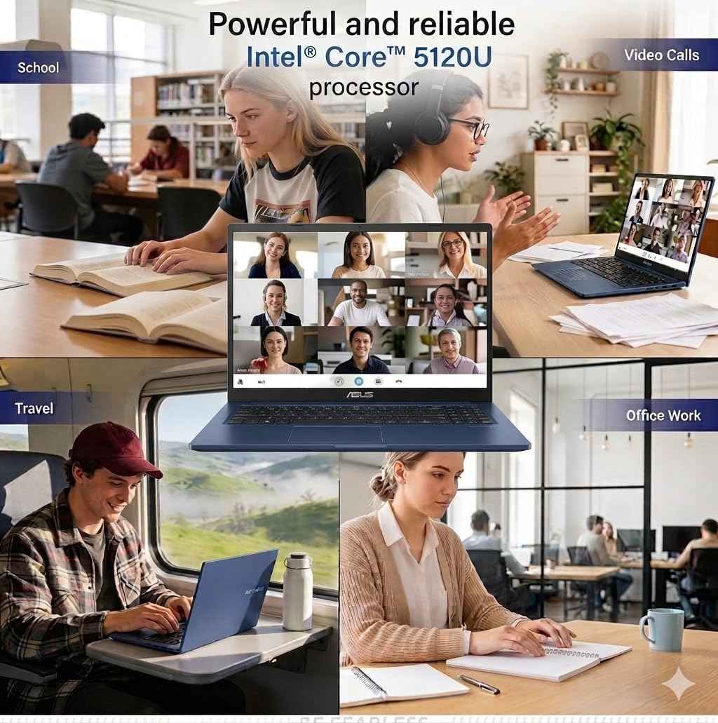 Vivobook 14 14" FHD Laptop, Intel 10-Core 5 120U(Up to 5GHz), 16GB RAM 512GB SSD, Win 11 Wifi6 Bluetooth Long Battery Life Webcam Computer for Business College Students w/GM Accessory