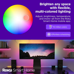 Smart LED Light Strip+, 16.4ft - Color Options with Adjustable Brightness & Temperature - Peel & Stick WiFi Smart Strip Lights Works with Roku Voice, Alexa & Google Assistant - Smart Home Product