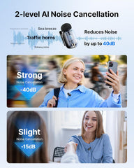 BOYA mini 2 Wireless Lavalier Microphones for iPhone and usb-c , AI Noise Cancellation, App Control, 30H Battery Life with Charging Case, Lapel Microphone Wireless for Video Recording Vlogging