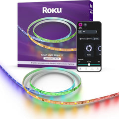 Smart LED Light Strip+, 16.4ft - Color Options with Adjustable Brightness & Temperature - Peel & Stick WiFi Smart Strip Lights Works with Roku Voice, Alexa & Google Assistant - Smart Home Product