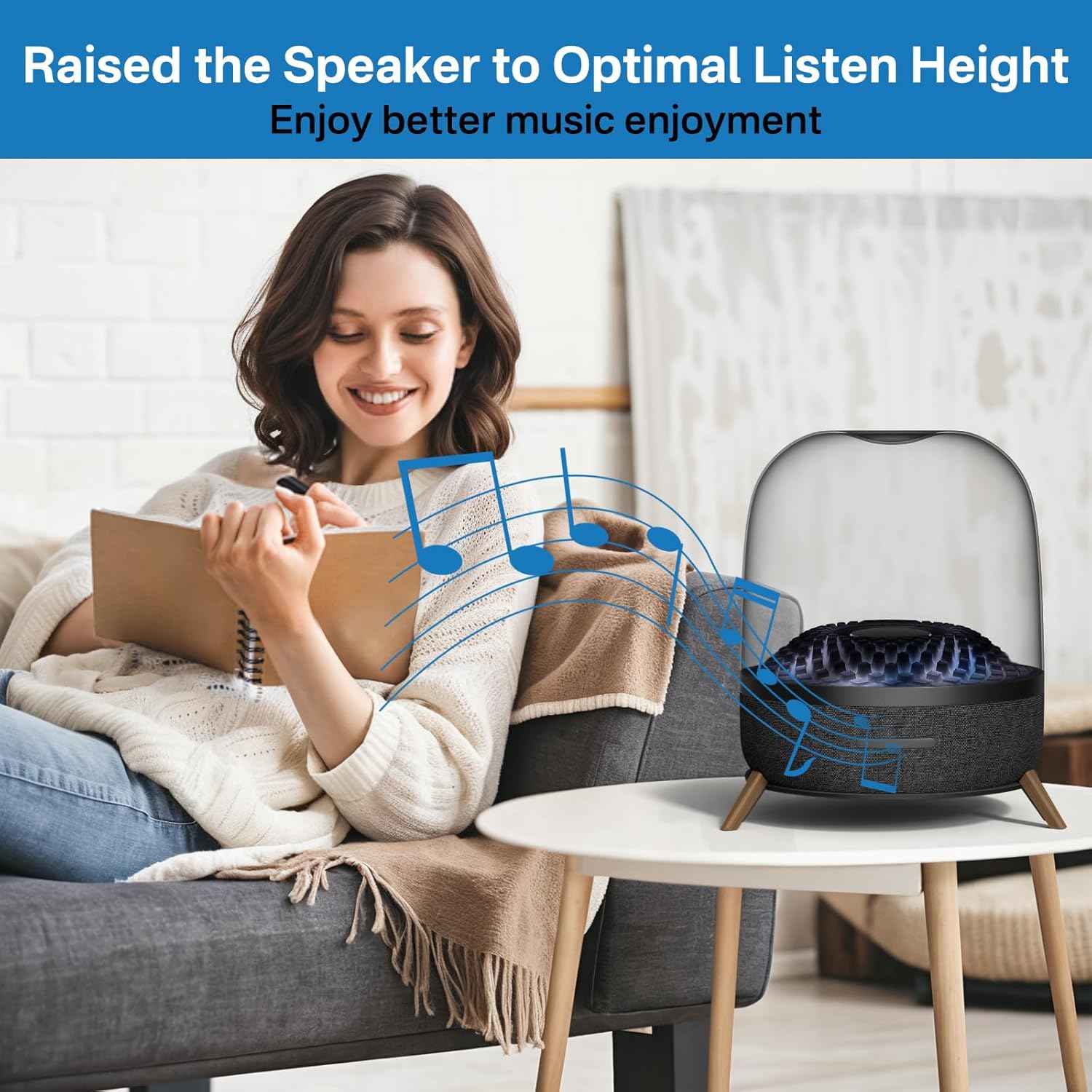 Metal Desktop Speaker Stand for Harman Kardon Aura Studio 3/4/5, Soundsticks 4 Speaker Desk Stand - Space Saving Table Desk Stand for Harman Kardon Soundsticks 4, Aura Studio 3, 4, 5 Speaker