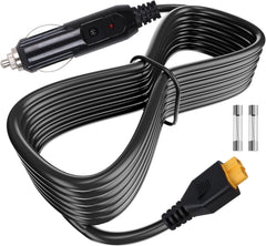 12V/24V XT60 Car Charging Cable Replacement for Ecoflow Delta/River Bluetti EB55 Anker 757/767 Portable Power Station and Solar Generators (with 2 x Fuse)