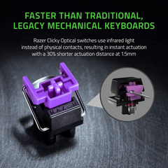 Razer Huntsman Mini 60% Clicky Optical-Mechanical (Purple Switch) Gaming Keyboard - Mercury White